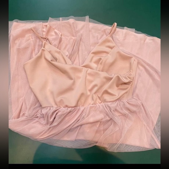 NWT ASOS Blush Midi Dress with Tulle Skirt, Size 14 - Picture 3 of 6